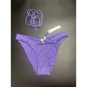 Monica Hansen Beachwear NWT Lurex Bikini Bottom Purple Size Small
